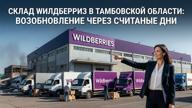 Склад Wildberries в Тамбовской области возобновит свою работу в ближайшие дни, сообщила основатель компании, глава RWB Татьяна Ким.